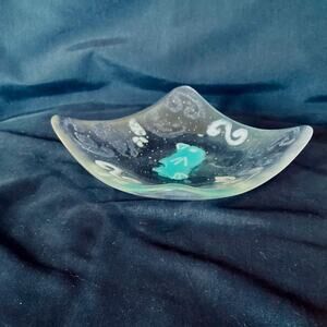Curved square glass trinket dish